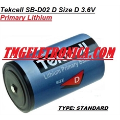 SB-D02 - Bateria Tekcell SB-D02 3,6V - Size D Cylindrical high, Tekcell Thionyl Chloride Li/SOCl2 Battery Tekcell SBD02, SBDO2, PLC,CNC,IHM,ROBOT ARM - ORIGINAL ou GENERICA - SB-D02 - Bateria 3.6V Tekcell Li/SOCl2 - Model Standard